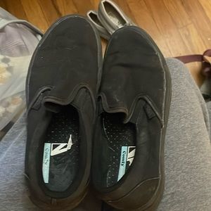 Vans black slip on with comfy cush